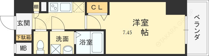 ＪＭＦレジデンス大阪福島（旧アクセリス大阪福島）-1K(87429358)の間取り図