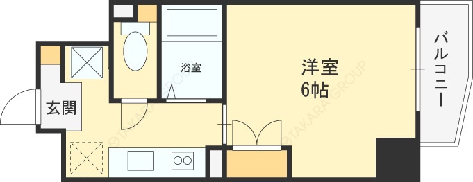 ル・パルトネール梅田北-1K(111618536)の間取り図