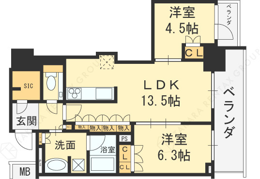 ザ・セントラルマークタワー-2LDK(112307496)の間取り図