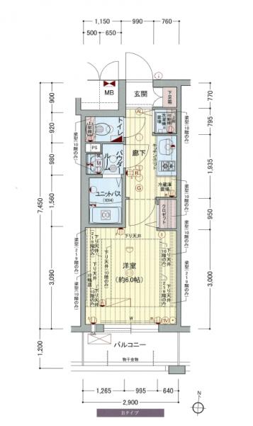 プレサンス福島ニューゲート-1K(76354358)の間取り図
