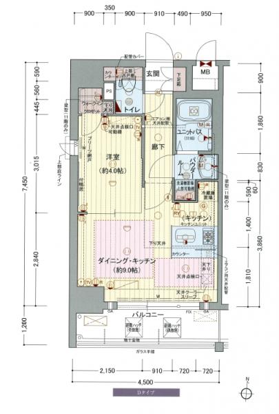 プレサンス福島ニューゲート-1DK(75789449)の間取り図