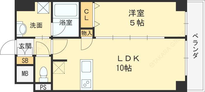 ＣＡＶＡＮＡ梅田北-1LDK(110682804)の間取り図