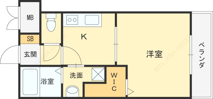 ＳーＦＯＲＴ福島Ｌａ　Ｌｕｎａ-1K(97299264)の間取り図