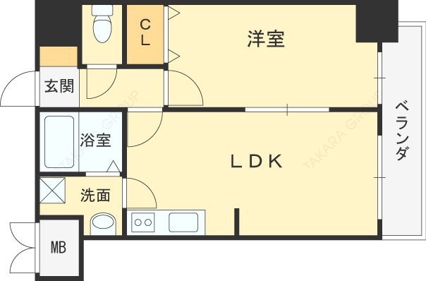 ＳーＦＯＲＴ福島Ｌａ　Ｌｕｎａ-1LDK(110714843)の間取り図