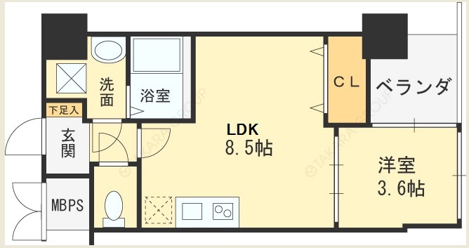 ＨＳ梅田ＥＡＳＴ-1LDK(93815653)の間取り図