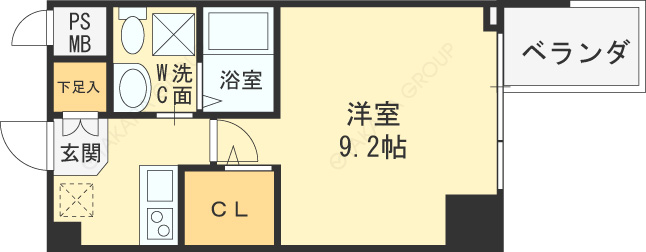 ＨＳ梅田ＥＡＳＴ-1K(93815613)の間取り図