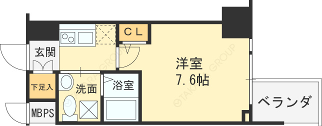 ＨＳ梅田ＥＡＳＴ-1K(105024475)の間取り図