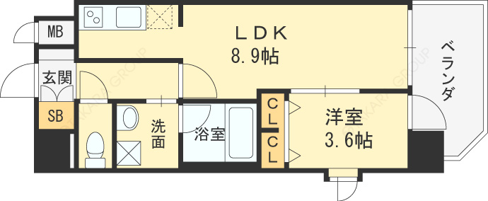 ＮＯＲＴＨ　ＶＩＬＬＡＧＥ　伍番館-1LDK(87683490)の間取り図