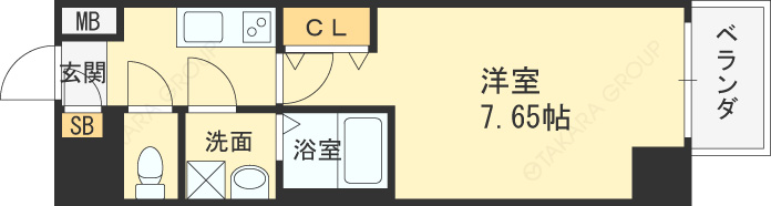 ＥＴＣ福島-1K(87736489)の間取り図