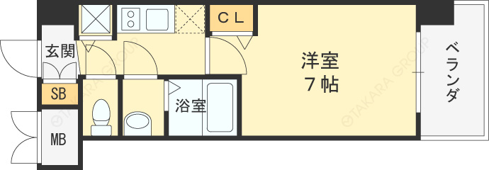 メインステージ大阪福島-1K(110875140)の間取り図