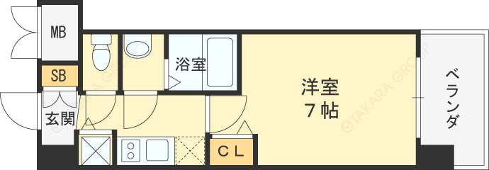 メインステージ大阪福島-1K(87386728)の間取り図