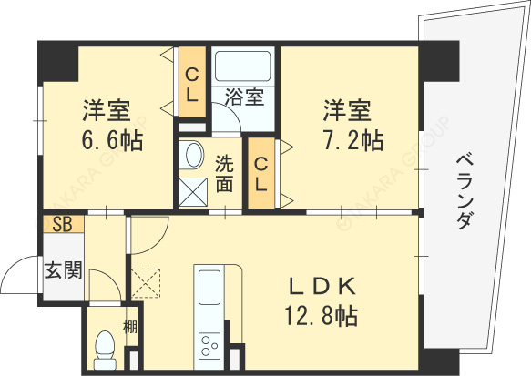 クラヴィエ西梅田-2LDK(112108135)の間取り図