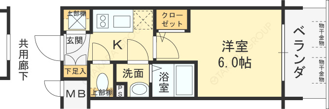 エスリード天六ラグジェ-1K(111067512)の間取り図