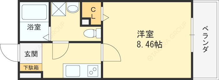 Ｒ　ＳＱＵＡＲＥ東天満-1K(111222546)の間取り図