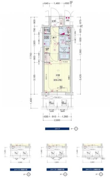 プレサンス天神橋スカイル-1K(83303088)の間取り図