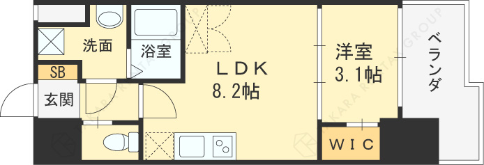 ＳＥＲＥＮｉＴＥ福島ｓｃｅｌｔｏ-1LDK(99559547)の間取り図