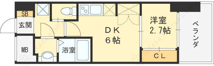 ＳＥＲＥＮｉＴＥ福島ｓｃｅｌｔｏ-1DK(102965542)の間取り図