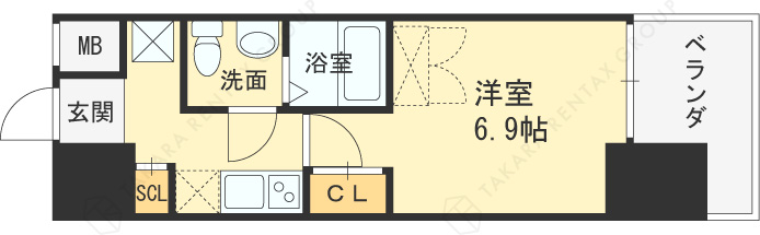 ＳＥＲＥＮｉＴＥ福島ｓｃｅｌｔｏ-1K(102965417)の間取り図