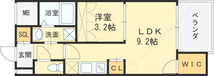 ＳＥＲＥＮｉＴＥ福島ｓｃｅｌｔｏ-1LDK(92917763)の間取り図
