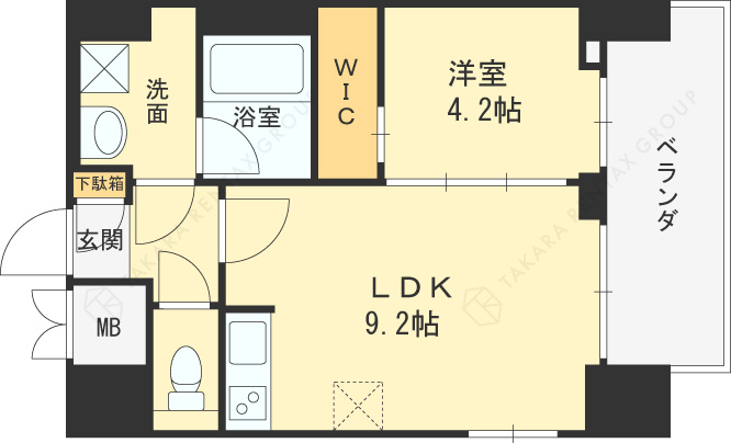 ノルデンタワー南森町プレミアム-1LDK(86937455)の間取り図