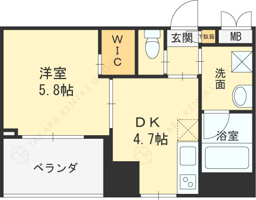 ノルデンタワー南森町プレミアム-1DK(86937483)の間取り図