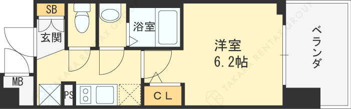 エステムプラザ福島ジェネル-1K(89244814)の間取り図