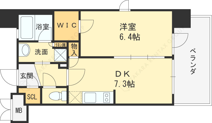 エステムプラザ福島ジェネル-1DK(83343578)の間取り図
