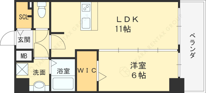 プレサンス梅田東クォーレ-1LDK(111200089)の間取り図
