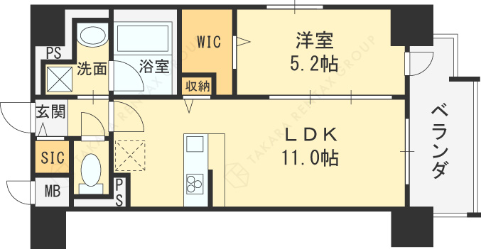 セレーナ　コンフォルト天神橋-1LDK(85320560)の間取り図