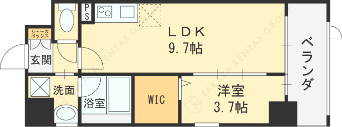 グランバース福島-1LDK(88339382)の間取り図
