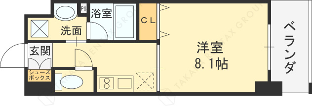 グランバース福島-1K(88339461)の間取り図
