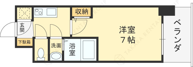 セレニテ福島カルム-1K(104547332)の間取り図