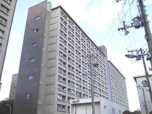 中津リバーサイドコーポＤ棟の外観