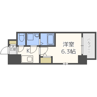 エスリード福島グレイス-1K(102706116)の間取り図