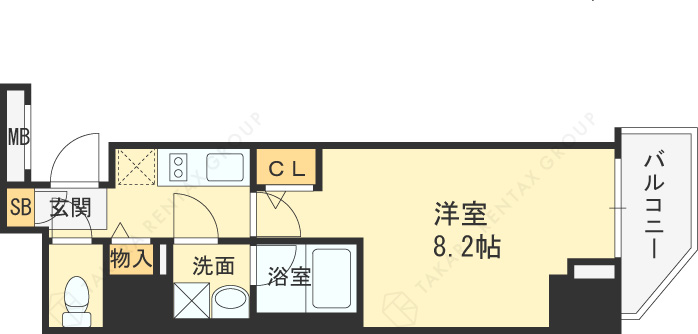 ファーストフィオーレ東梅田-1K(83326251)の間取り図