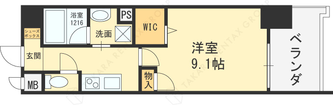 ＡＴＫレジデンスなにわ橋-1K(87824647)の間取り図