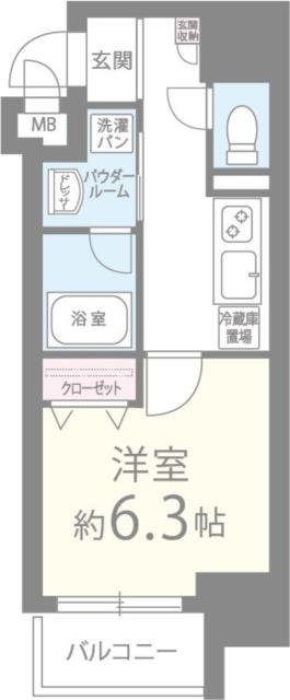 プランドール中之島-1K(86126242)の間取り図