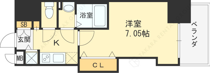 Ｌｕｘｅ天神橋-1K(112631353)の間取り図