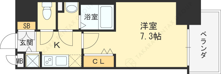 Ｌｕｘｅ天神橋-1K(112478452)の間取り図