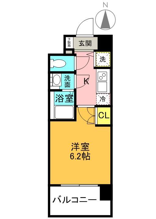 エス・キュート梅田東-1K(84581268)の間取り図