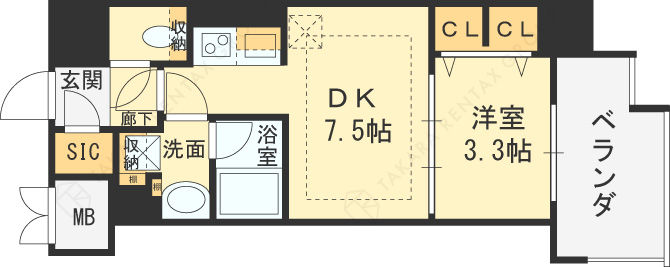 アーバネックス西天満-1DK(86092516)の間取り図