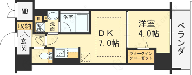 アーバネックス西天満-1DK(88171027)の間取り図
