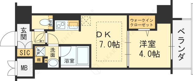 アーバネックス西天満-1DK(88171025)の間取り図