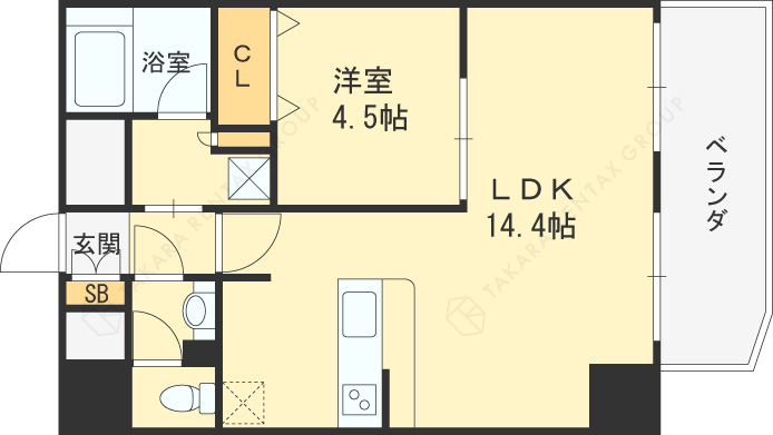 セレニテ梅田北Ｐｒｅｍｉｕｍ-1LDK(87775827)の間取り図