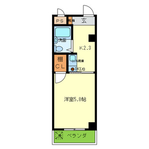 プランドール天満-1K(105401938)の間取り図