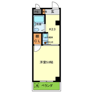 プランドール天満-1K(105402077)の間取り図