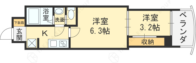 セレニテ梅田ルフレ-2K(93815479)の間取り図