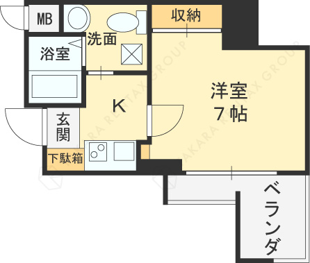 セレニテ梅田ルフレ-1K(93815471)の間取り図