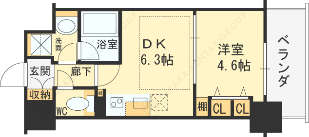 アーバネックス同心-1DK(84460755)の間取り図