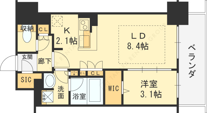 アーバネックス同心-1LDK(85064965)の間取り図